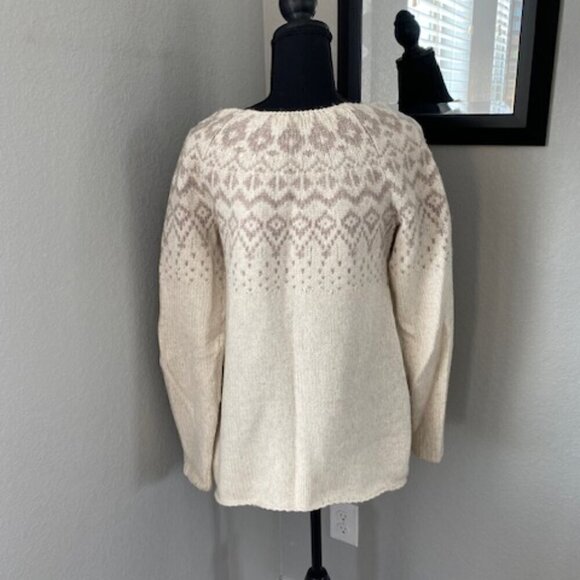 SONOMA Nordic Fair Isle Oversized Pullover Sweater Ivory Small - Picture 7 of 14